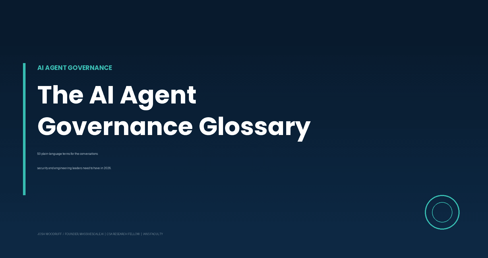 AI Agent Governance Glossary - Cover